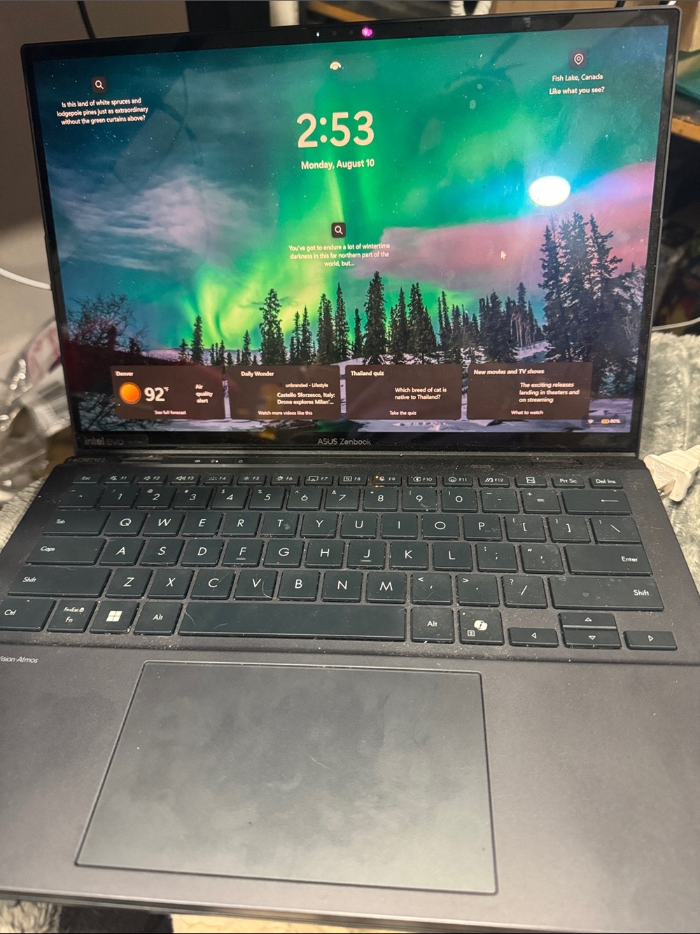 ASUS ZenBook Laptop in Dark Gray with Black Keyboard